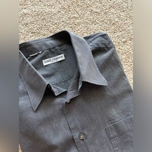 Dolce and Gabbana Dark Gray Button Up Large